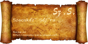 Szecskó Sára névjegykártya