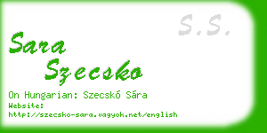 sara szecsko business card